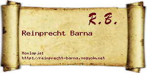 Reinprecht Barna névjegykártya